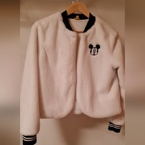 Mickey fuzzy varsity jacket